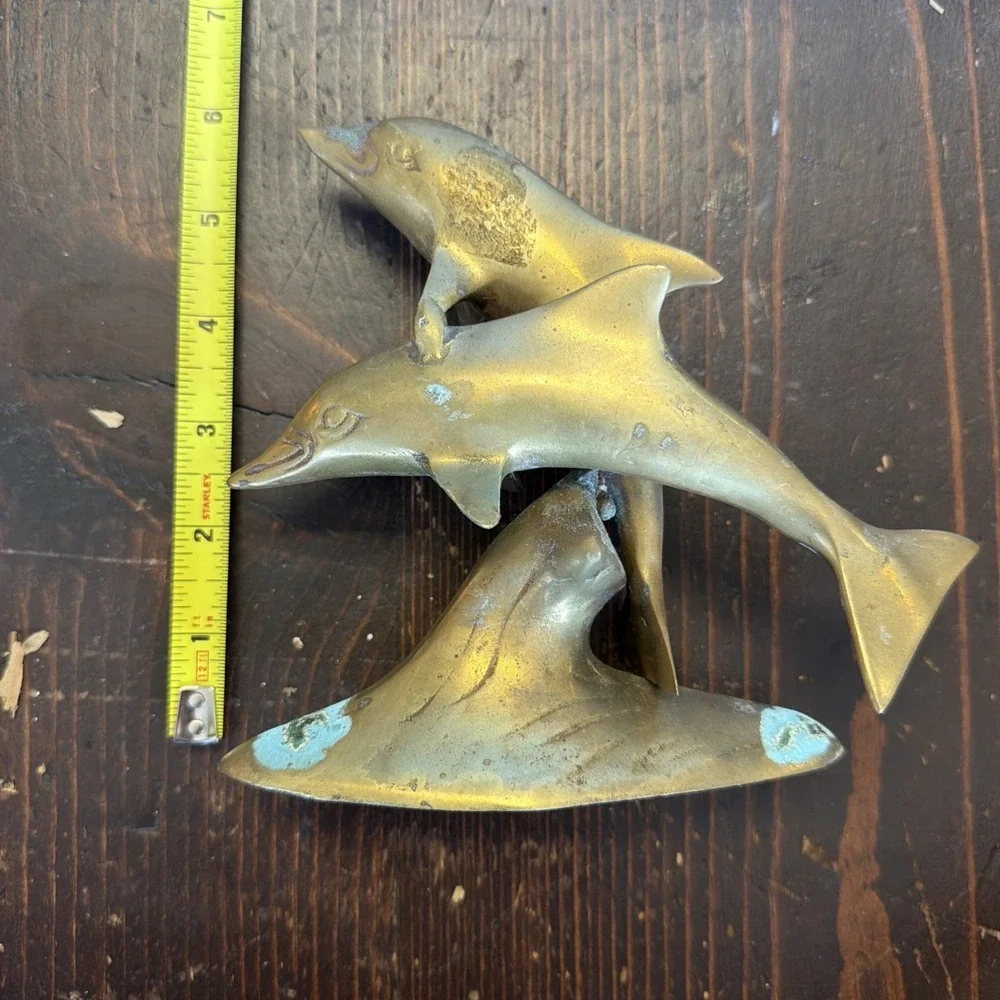 Brass Dolphins Sculpture